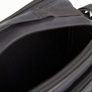 Сумка мужская, 2 отдела на молнии, 2 наружных кармана, регулируемый ремень, цвет чёрный