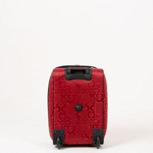 Чемодан малый, 20", отдел на молнии, с расширением, наружный карман, 2 колеса, цвет бордовый