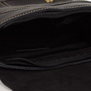 Планшет мужской, отдел на клапане, наружный карман, длинный ремень, цвет чёрный