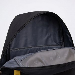 Рюкзак, отдел на молнии, 2 наружных кармана, 2 боковых кармана, цвет чёрный/жёлтый