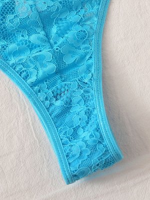 Мятно-синий Ровный цвет Сексуальное женское белье
