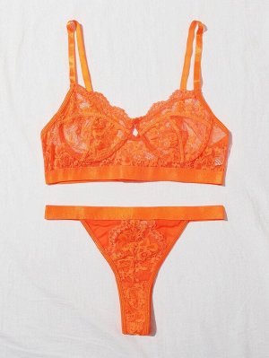 Оранжевый Ровный цвет Сексуальное женское белье