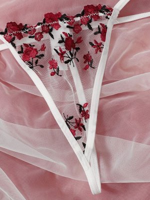 Вышивка Со цветочками Сексуальный Сексуально-женское белье
