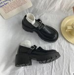 Лоферы, каблук 5 см,черный матовый