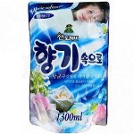 SANDOKKAEBI Кондиционер для белья «Свежесть океана» Soft Aroma Aqua Blue 1300 мл (мягкая упаковка) / 12