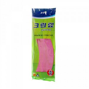 Clean wrap Перчатки из натурального латекса c внутренним покрытием розовые размер M / 100