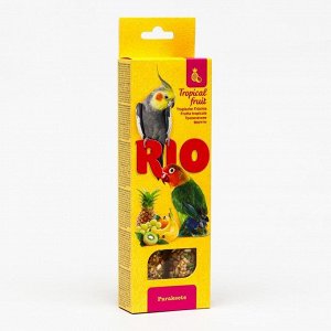 Палочки RIO для средних попугаев, с тропическими фруктами, 2 х 75 г
