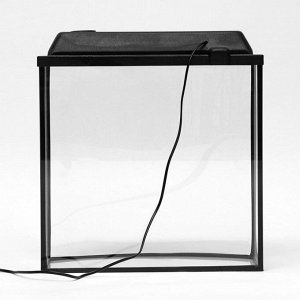 Аквариум "Телевизор" с крышкой, 40 литров, 46 х 20 х 44/49 см, чёрный
