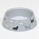 Миска Cats 0,3л, 14,5 x 14,5 x 4 см, серая
