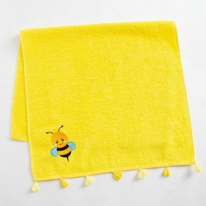Полотенце с кисточками Крошка Я «Пчелка» 50*90 см, цв.желтый, 100% хлопок, 320 гр/м2