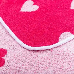 Полотенце-уголок махровый Крошка Я «Сердечки» 85*85 см, цв. розовый, 100%хл, 360 г/м2