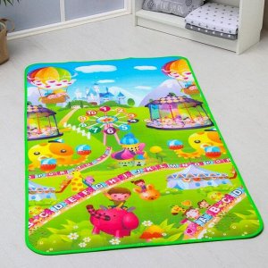 Игровой коврик для детей на фольгированной основе «Карусель», размер 180х100x0,5 см, Крошка Я