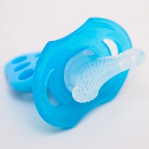 Прорезыватель силиконовый «Для передних зубов», синий, с колпачком
