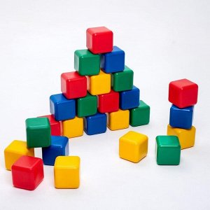 Кубики детские, пластиковые, цветные, 25 штук, 12 x 12 см