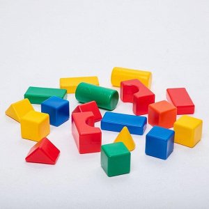 Кубики детские, пластиковые, цветные, 18 штук, 6 х 6 см