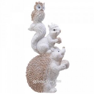 Декоративная статуэтка Озорной Ёжик Рон с лесными друзьями 20 см (Kaemingk)