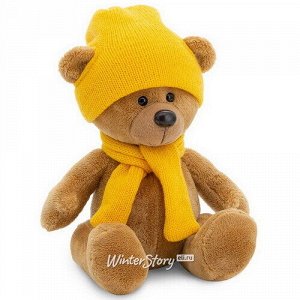 Мягкая игрушка Медведь Топтыжкин коричневый 17 см в жёлтом шарфе и шапочке, Orange Exclusive (Orange Toys)