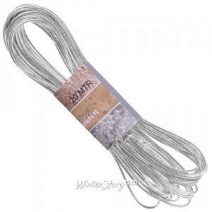 Декоративный эластичный шнурок Stretchy 12 м серебряный (Koopman)