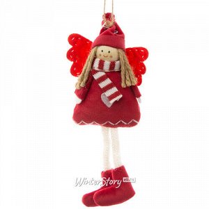Елочное украшение Фея Эвер в красном наряде 19 см, подвеска (Due Esse Christmas)