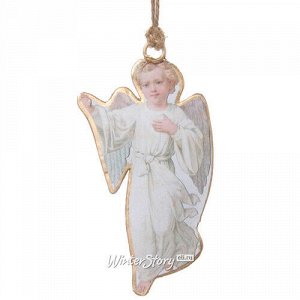 Металлическая елочная игрушка Небесный Ангел 10 см (ShiShi)