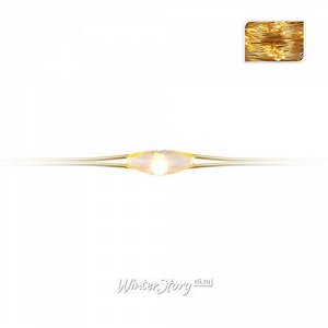 Гирлянда на елку Хвост Капельки 10*0.8 м, 80 экстра теплых белых мини LED ламп, золотая проволока, батарейки, IP20 (Koopman)