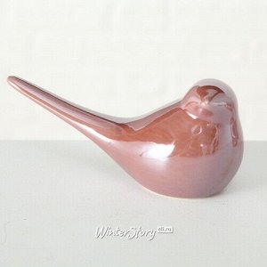 Фарфоровая статуэтка Птица Pearly 8 см, розовая (Boltze)