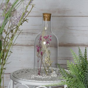 Декоративная бутылка Fleurs de Provence: Lilac 17 см, стекло (Kaemingk)