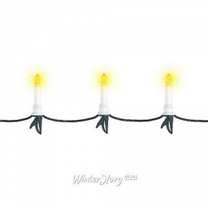 Гирлянда Свечи, 15 свечей на клипсах, 7 м, черный ПВХ, IP44 (Kaemingk)
