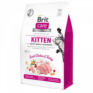 Brit Care GF Kitten Корм с курицей и индейкой для беременных и комящих кошек и котят 7 кг