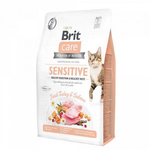 Brit Care GF д/кош Sensitive д/приверед и чувств.пищевар. Индейка/Лосось 2кг (