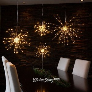 Светодиодное украшение Firework 26 см, 120 теплых белых LED ламп, серебряная проволока, IP20 (Star Trading)
