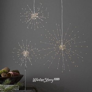 Светодиодное украшение Firework 26 см, 120 теплых белых LED ламп, серебряная проволока, IP20 (Star Trading)