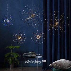 Светодиодное украшение Firework Multi 26 см, 120 разноцветных LED ламп, черная проволока, IP20 (Star Trading)