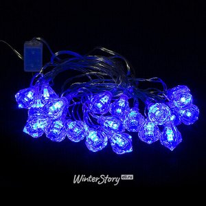 Светодиодная гирлянда Кристаллы 20 синих LED ламп 4.5 м, прозрачный ПВХ, IP20 (Snowhouse)