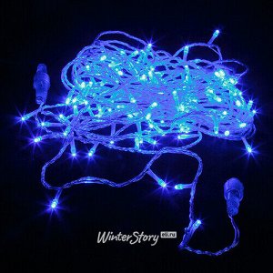 Светодиодная гирлянда 120 синих LED ламп 12 м, прозрачный ПВХ, соединяемая, IP44 (Snowhouse)