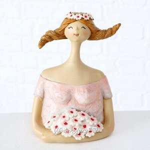 Декоративная статуэтка Девушка с цветами Альма-Роуз 16 см (Boltze)