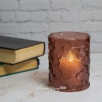 Стеклянный подсвечник Федеричи 13 см каштановый (Kaemingk)