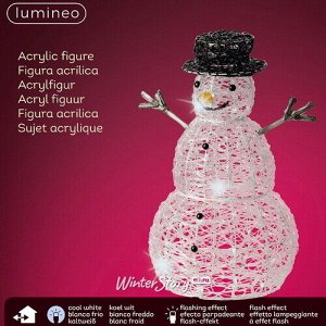 Светящаяся фигура Снеговик Mr Snowman 60 см, 80 LED ламп с мерцанием, IP44 (Kaemingk)