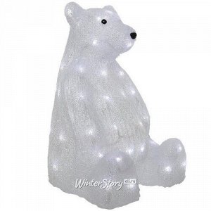 Светодиодная фигура Медведь Барт - Полярный житель 45 см, 50 теплых/холодных белых LED ламп, IP44 (Kaemingk)