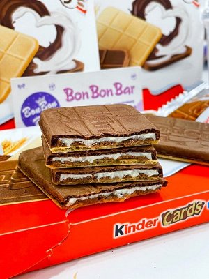Kinder Cards 25.6g - Вафельки Киндер с шоколадно-сливочной начинкой