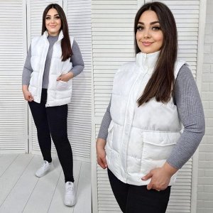 Женская Одежда 9509  "Жилет-2 Кармана 2"  Белый
