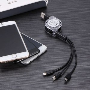 Роликовый USB кабель 3 в 1 / 2A