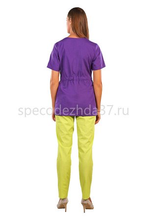 Костюм медицинский женский ИМ111 цв.фиолетовый/лайм тк.тиси