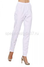 Брюки медицинские женские ИМ301 цв.белый тк.тиси