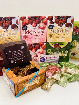Meiji Meltykiss Premium Chocolate Green Tea 52g - Живой японский шоколад Мелтикис зеленый чай матча