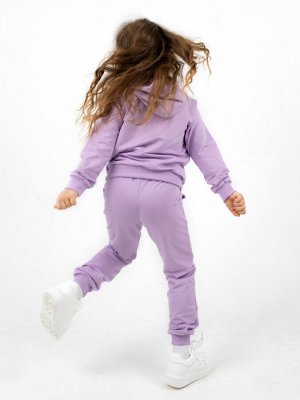 Костюм детский спортивный для девочки с капюшоном БЕЗ начеса однотонный цвет Хэппи Лаванда