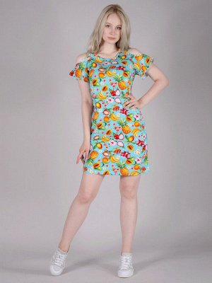 Платье женское ML-Волан(фрукты) кулирка