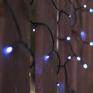 Гирлянда "Нить" 20 м, тёмная нить, 200 LED, свечение синее, 2 режима, солнечная батарея