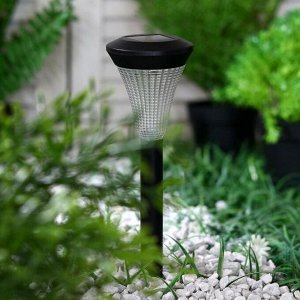 Фонарь садовый на солнечной батарее "Конус" 31,5 см, d-7 см, 1 led, пластик