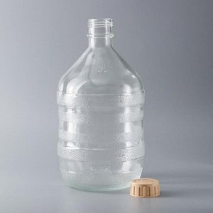 Бутыль стеклянная «Кулерная», 5 л, с гидрозатворной просечной крышкой